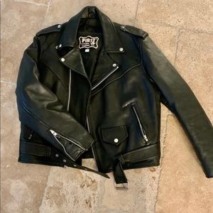 Vintage Leather Motorcycle Jacket by First, USA
